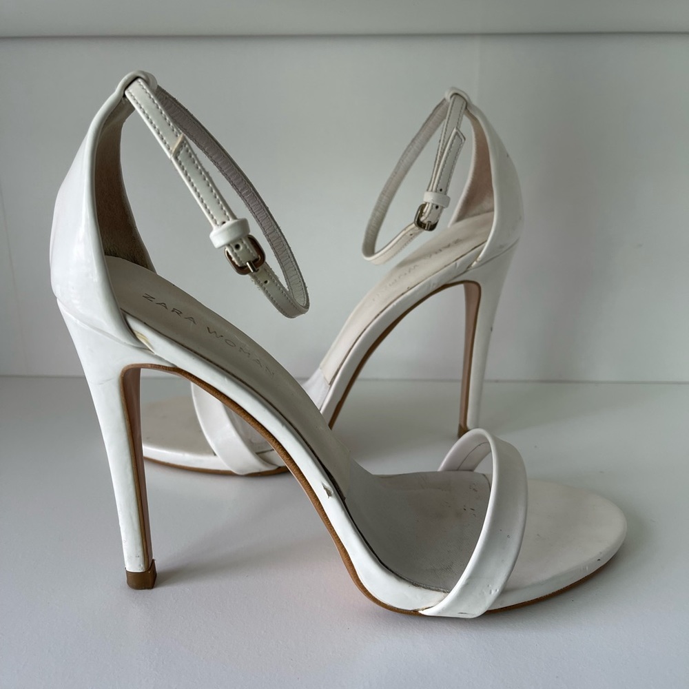 Strappy White Zara heels